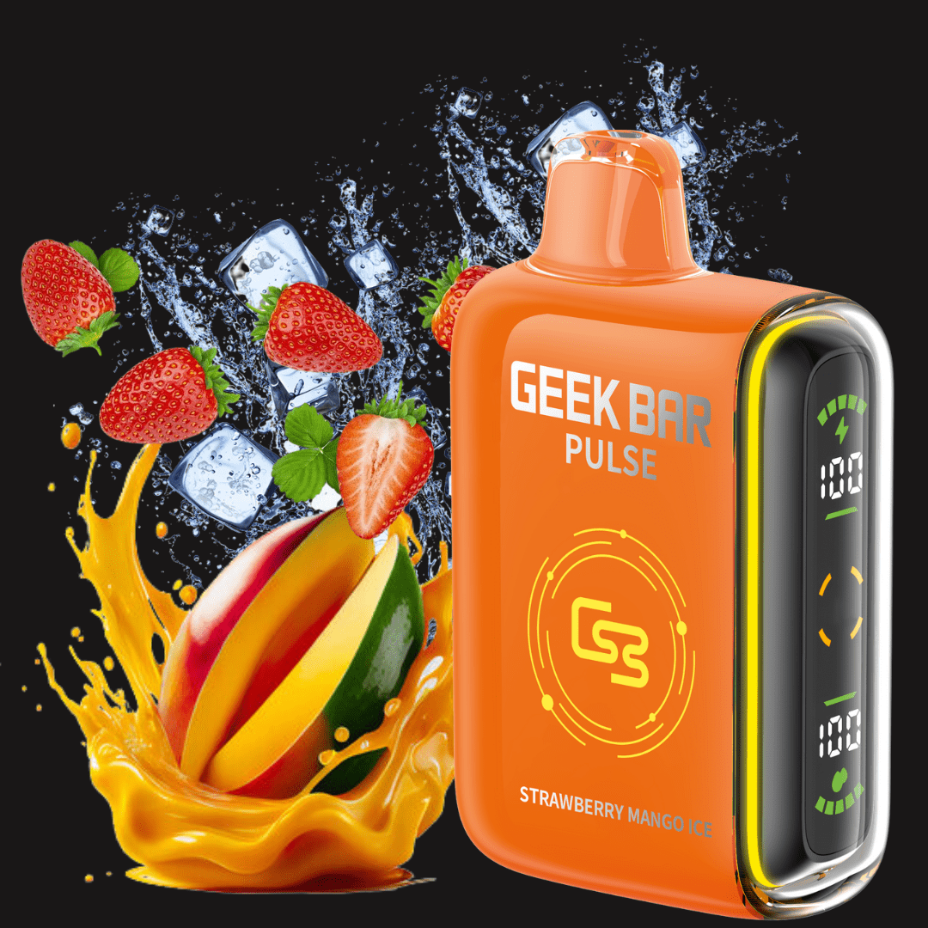 Geek Bar Pulse 9000 Disposable Vape-Strawberry Mango Ice 20mg / 9000 Puffs Winkler Vape SuperStore and Bong Shop Manitoba Canada