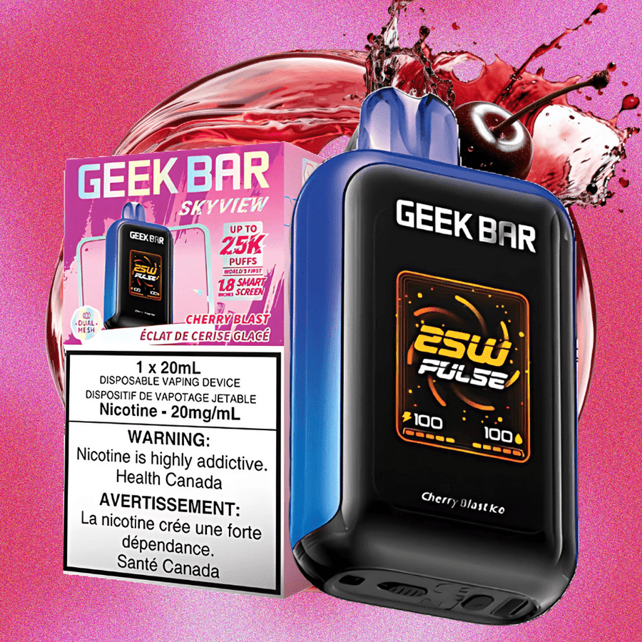 Geek Bar Skyview 25K Disposable Vape -Cherry Blast 25000 Puffs / 20mg Winkler Vape SuperStore and Bong Shop Manitoba Canada