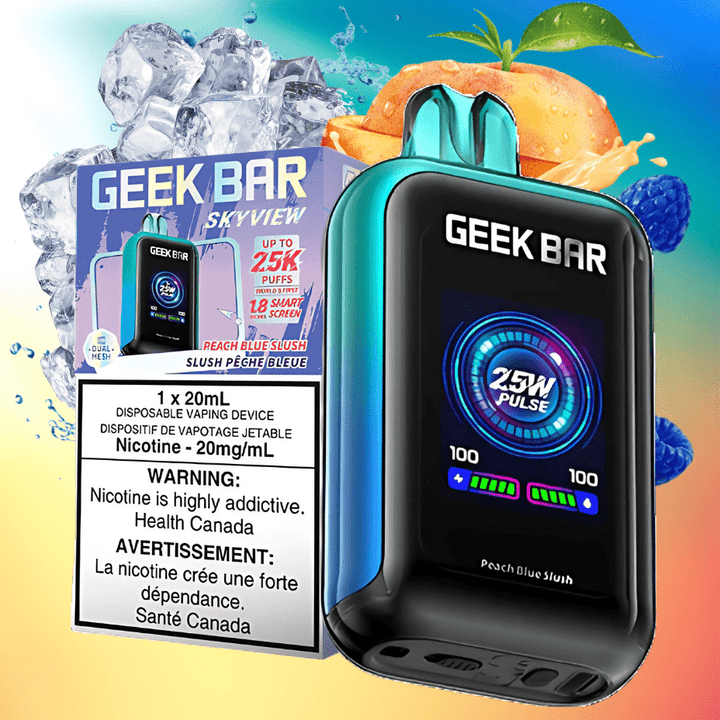 Geek Bar Skyview 25K Disposable Vape - Peach Blue Raspberry Slush 25000 Puffs / 20mg Winkler Vape SuperStore and Bong Shop Manitoba Canada