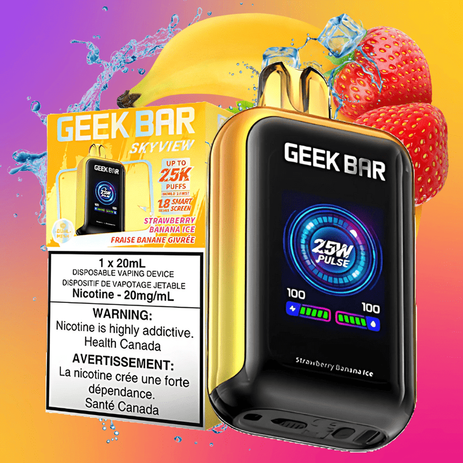 Geek Bar Skyview 25K Disposable Vape - Strawberry Banana 25000 Puffs / 20mg Winkler Vape SuperStore and Bong Shop Manitoba Canada