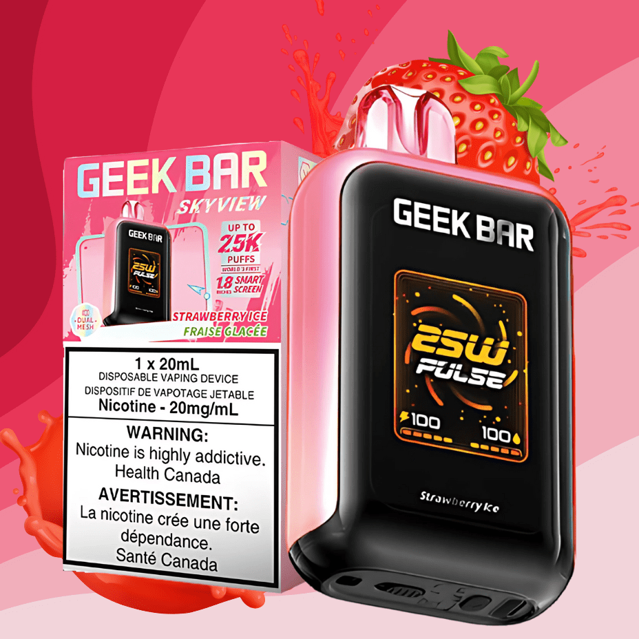 Geek Bar Skyview 25K Disposable Vape -Strawberry Ice 25000 Puffs / 20mg Winkler Vape SuperStore and Bong Shop Manitoba Canada