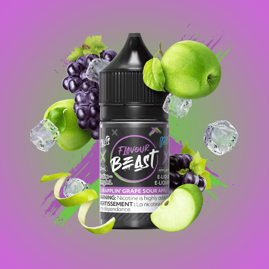 Grapplin' Grape Sour Apple Iced Salts by Flavour Beast E-Liquid 30ml / 20mg Winkler Vape SuperStore and Bong Shop Manitoba Canada