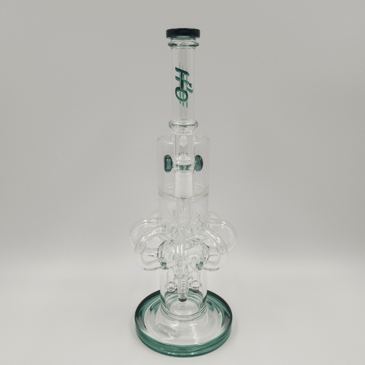 H2O Glass Bong 7mm with 4 Rocket Percs-14" Winkler Vape SuperStore and Bong Shop Manitoba Canada