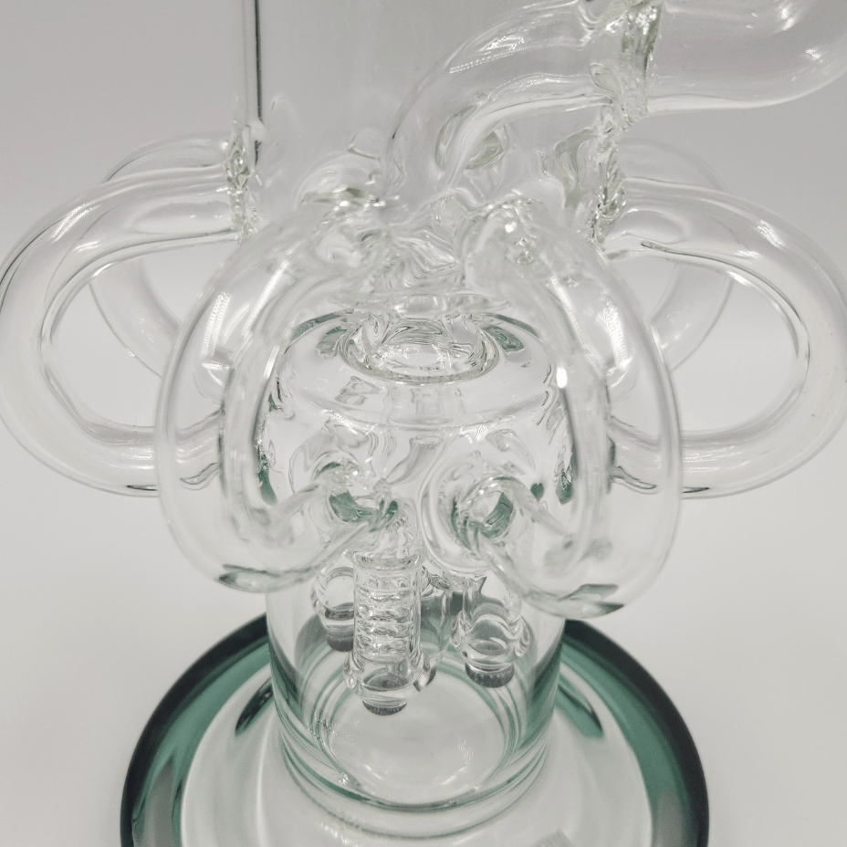 H2O Glass Bong 7mm with 4 Rocket Percs-14" Winkler Vape SuperStore and Bong Shop Manitoba Canada