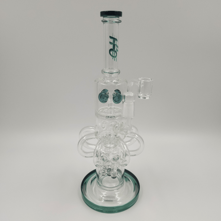 H2O Glass Bong 7mm with 4 Rocket Percs-14" Winkler Vape SuperStore and Bong Shop Manitoba Canada