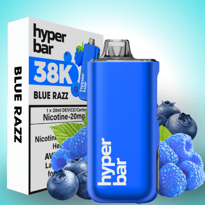 Hyper Bar BE38000 Disposable Vape-Blue Razz 38000 Puffs / 20mg Winkler Vape SuperStore and Bong Shop Manitoba Canada