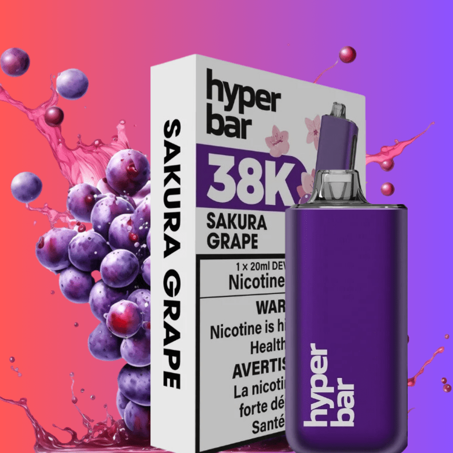 Hyper Bar BE38000 Disposable Vape-Sakura Grape 38000 Puffs / 20mg Winkler Vape SuperStore and Bong Shop Manitoba Canada