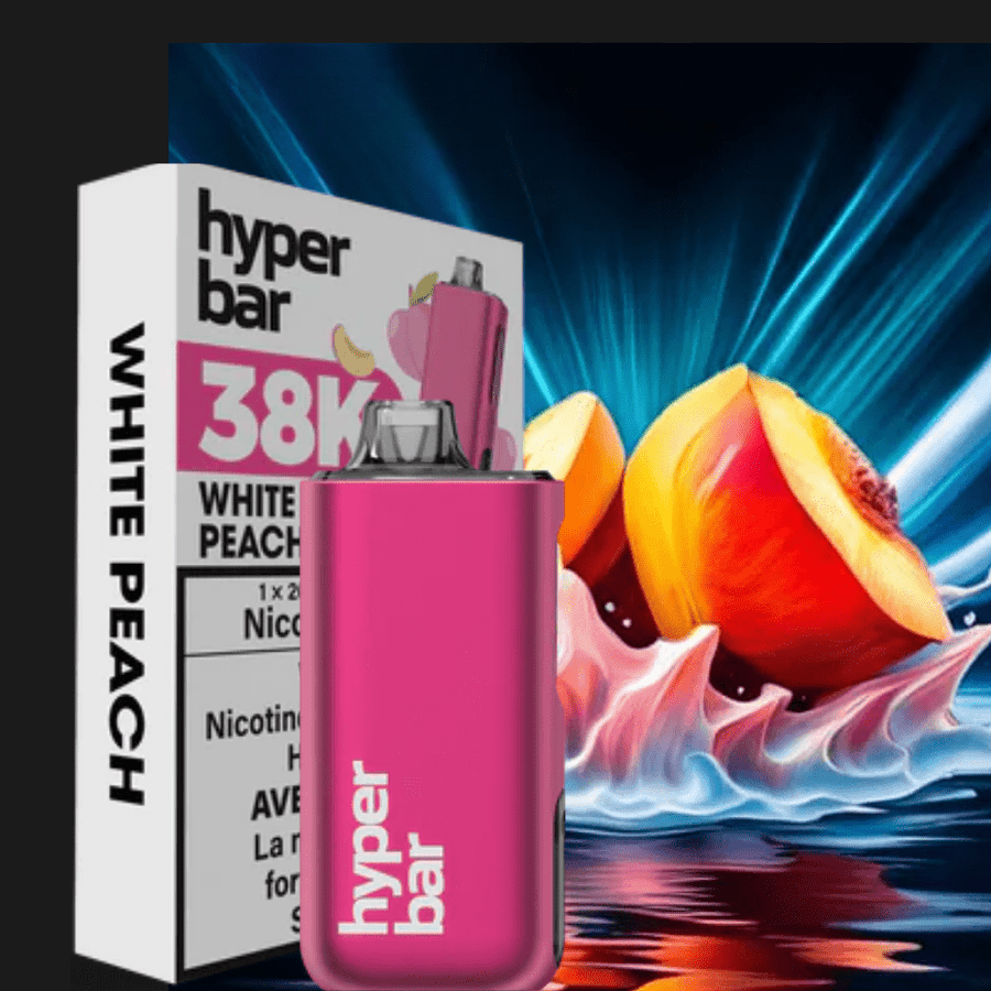 Hyper Bar BE38000 Disposable Vape-White Peach 38000 Puffs / 20mg Winkler Vape SuperStore and Bong Shop Manitoba Canada