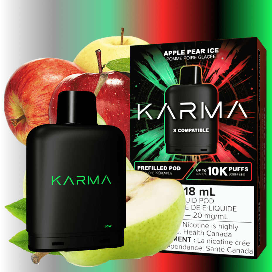 Karma 10k Puff Pod-Apple Pear Ice 18ml / 20mg Winkler Vape SuperStore and Bong Shop Manitoba Canada