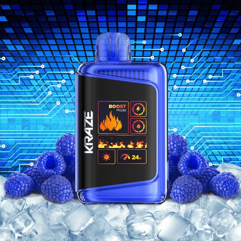 Kraze HD Mega 20k Disposable Vape - Blue Razz Ice 20000 Puffs / 20mg Winkler Vape SuperStore and Bong Shop Manitoba Canada