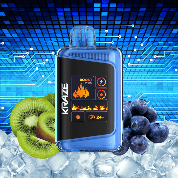 Kraze HD Mega 20k Disposable Vape - Blueberry Kiwi Ice 20000 Puffs / 20mg Winkler Vape SuperStore and Bong Shop Manitoba Canada