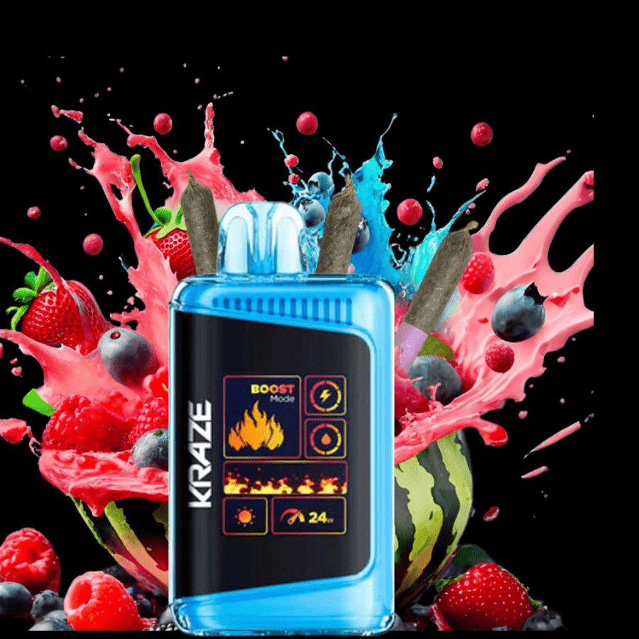 Kraze HD Mega 20k Disposable Vape - Blueberry Watermelon Ice 20000 Puffs / 20mg Winkler Vape SuperStore and Bong Shop Manitoba Canada