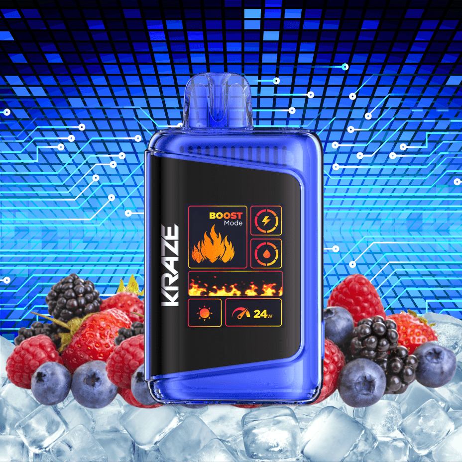 Kraze HD Mega 20k Disposable Vape - Triple Berry Ice 20000 Puffs / 20mg Winkler Vape SuperStore and Bong Shop Manitoba Canada