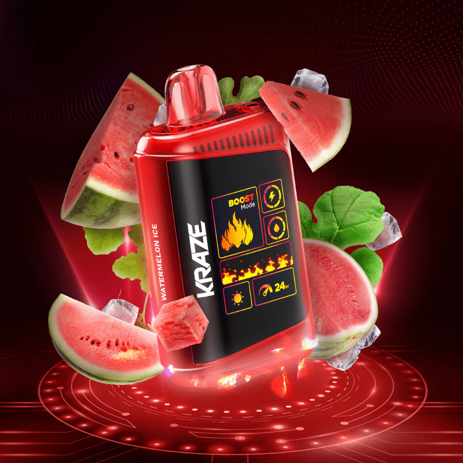 Kraze HD Mega 20k Disposable Vape - Watermelon Ice 20000 Puffs / 20mg Winkler Vape SuperStore and Bong Shop Manitoba Canada