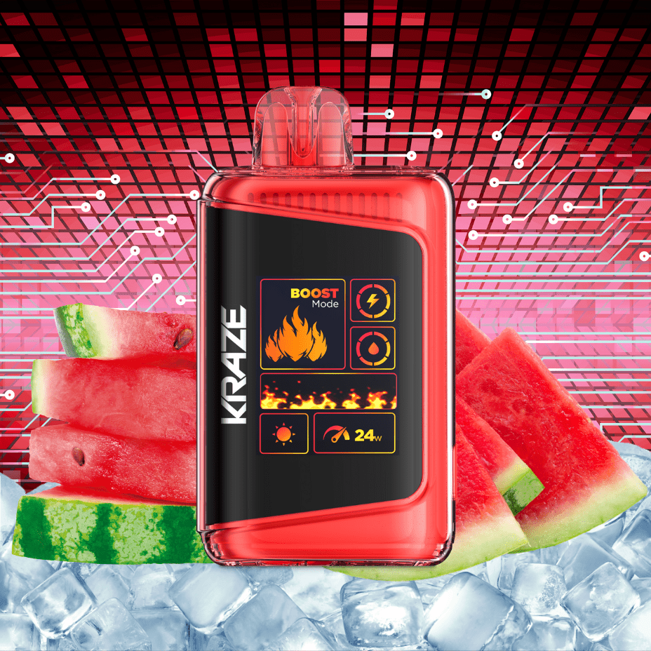 Kraze HD Mega 20k Disposable Vape - Watermelon Ice 20000 Puffs / 20mg Winkler Vape SuperStore and Bong Shop Manitoba Canada