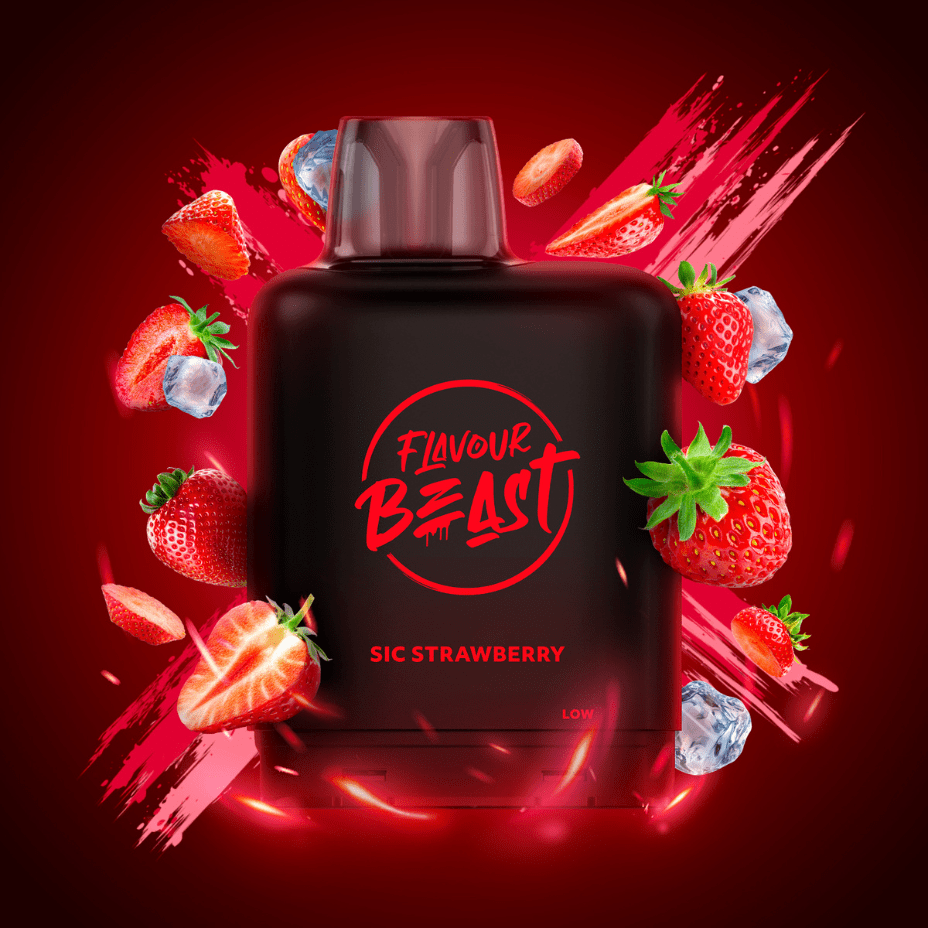 Level X Boost Flavour Beast 25k Pod-Sic Strawberry Iced 25000 Puffs / 20mg Winkler Vape SuperStore and Bong Shop Manitoba Canada