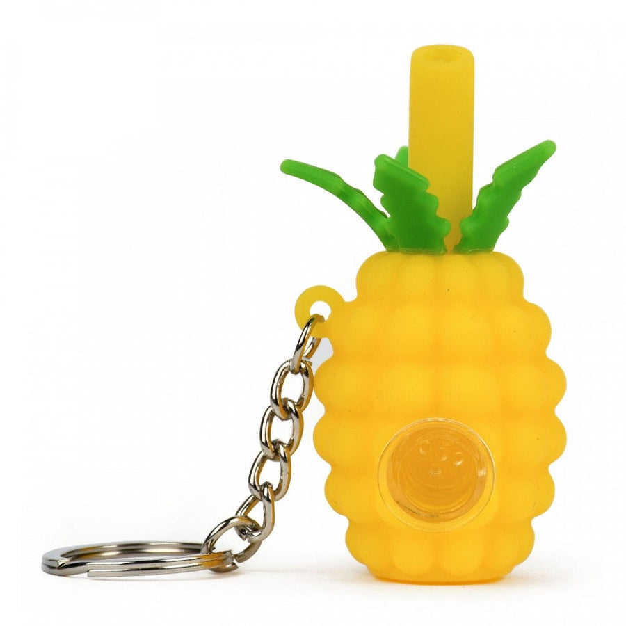 LIT Silicone Pineapple Hand Pipe & Keychain Yellow Winkler Vape SuperStore and Bong Shop Manitoba Canada