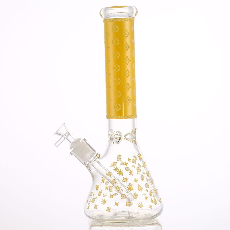 LV Pattern 7mm Beaker Bong-Glow In The Dark-14" 14” Winkler Vape SuperStore and Bong Shop Manitoba Canada