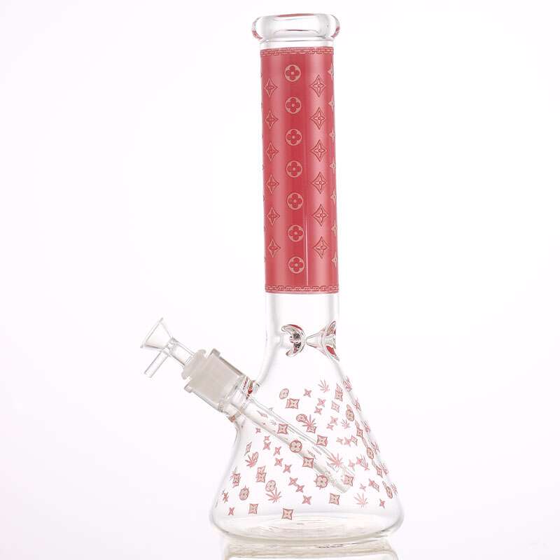 LV Pattern 7mm Beaker Bong-Glow In The Dark-14" 14” Winkler Vape SuperStore and Bong Shop Manitoba Canada