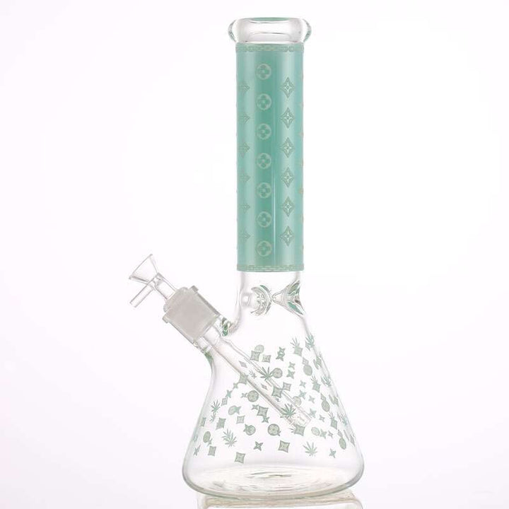 LV Pattern 7mm Beaker Bong-Glow In The Dark-14" 14” Winkler Vape SuperStore and Bong Shop Manitoba Canada