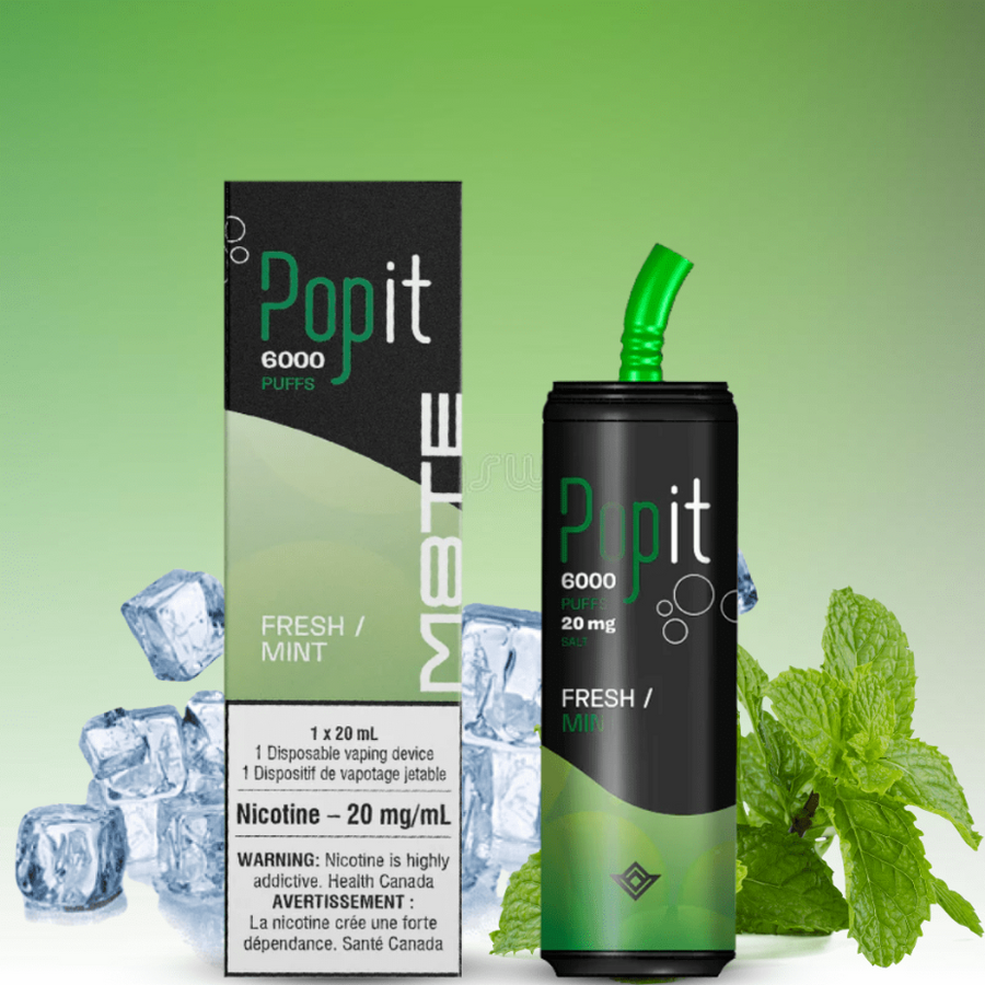 M8TE Popit 6000 Disposable Vape-Fresh Mint 20mg Winkler Vape SuperStore and Bong Shop Manitoba Canada