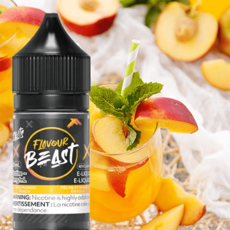 Mad Mango Peach Salts by Flavour Beast E-Liquid 30ml / 20mg Winkler Vape SuperStore and Bong Shop Manitoba Canada