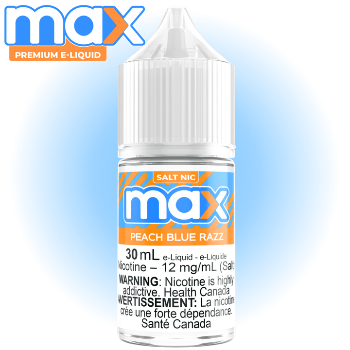 Max E-Liquid - Peach Blue Razz Salt 30ml / 12mg Winkler Vape SuperStore and Bong Shop Manitoba Canada