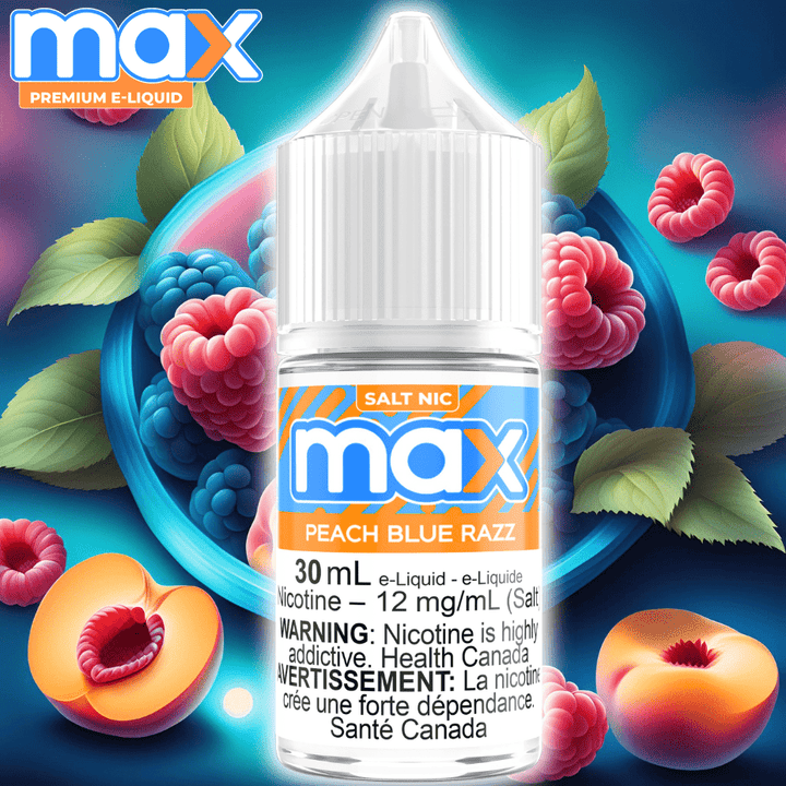 Max E-Liquid - Peach Blue Razz Salt Winkler Vape SuperStore and Bong Shop Manitoba Canada