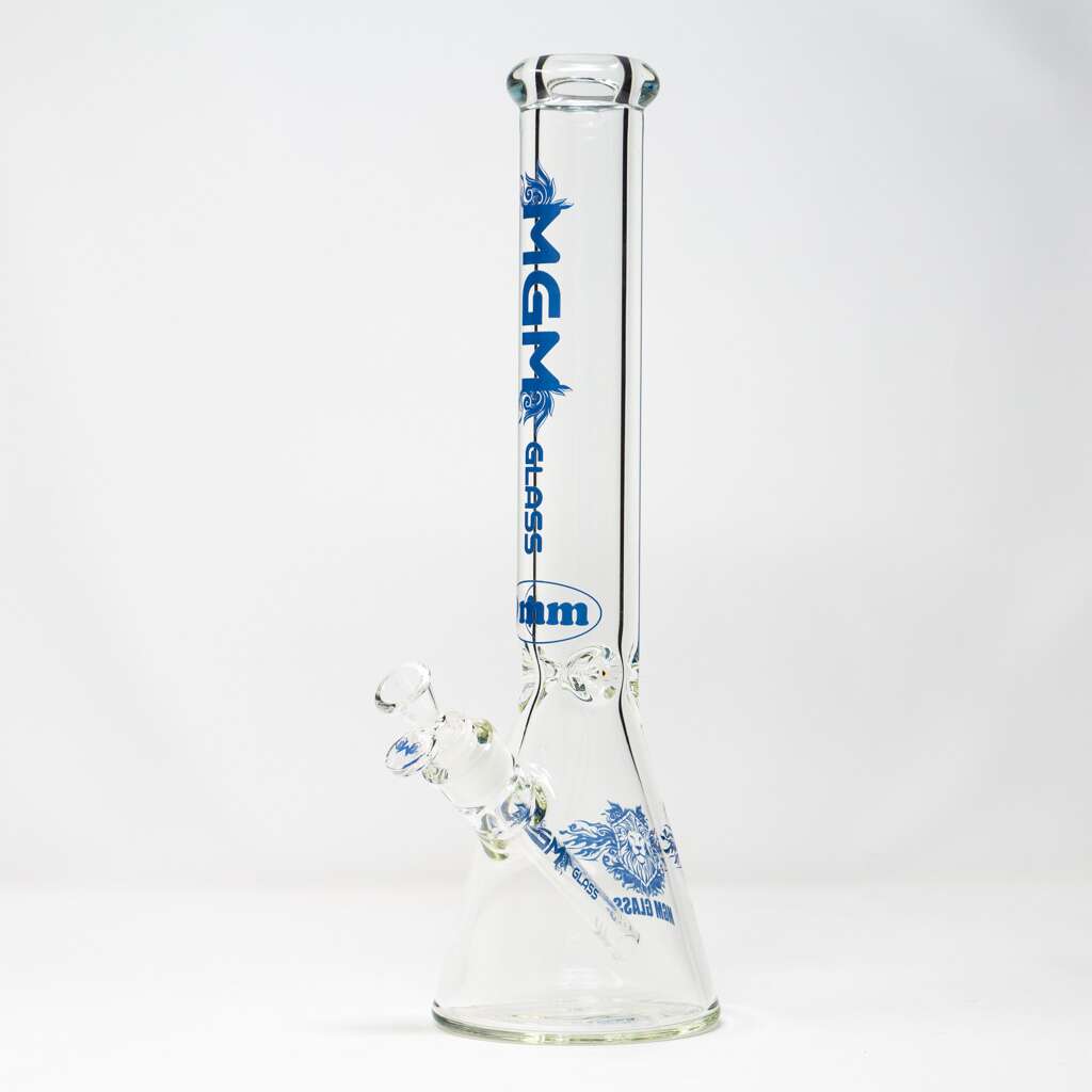 MGM Glass 9mm Classic Clear Logo Beaker-16" Winkler Vape SuperStore and Bong Shop Manitoba Canada