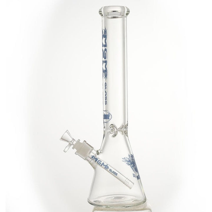 MGM Glass 9mm Classic Clear Logo Beaker-16" Winkler Vape SuperStore and Bong Shop Manitoba Canada