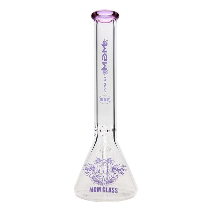 MGM Glass 9mm Clear Logo Beaker-12" 12" / Green Winkler Vape SuperStore and Bong Shop Manitoba Canada