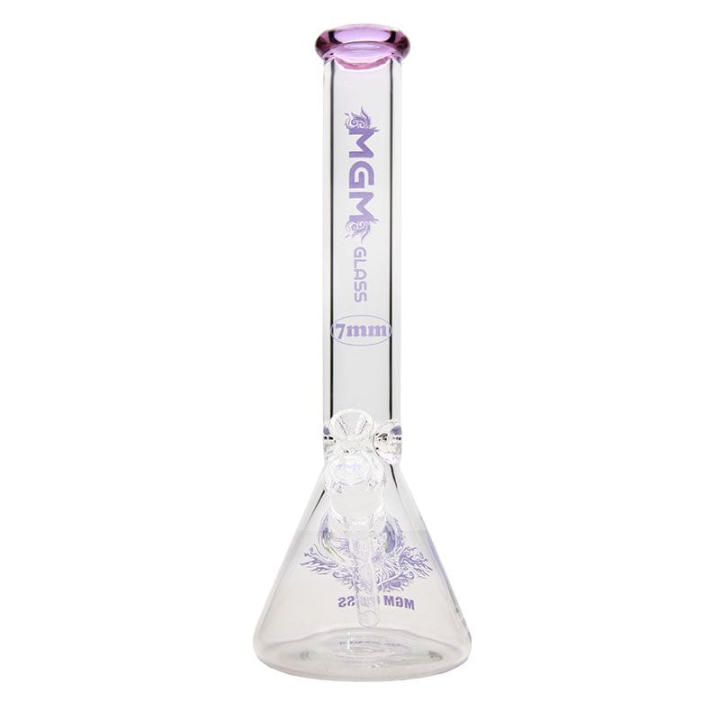 MGM Glass 9mm Clear Logo Beaker-12" 12" / Green Winkler Vape SuperStore and Bong Shop Manitoba Canada