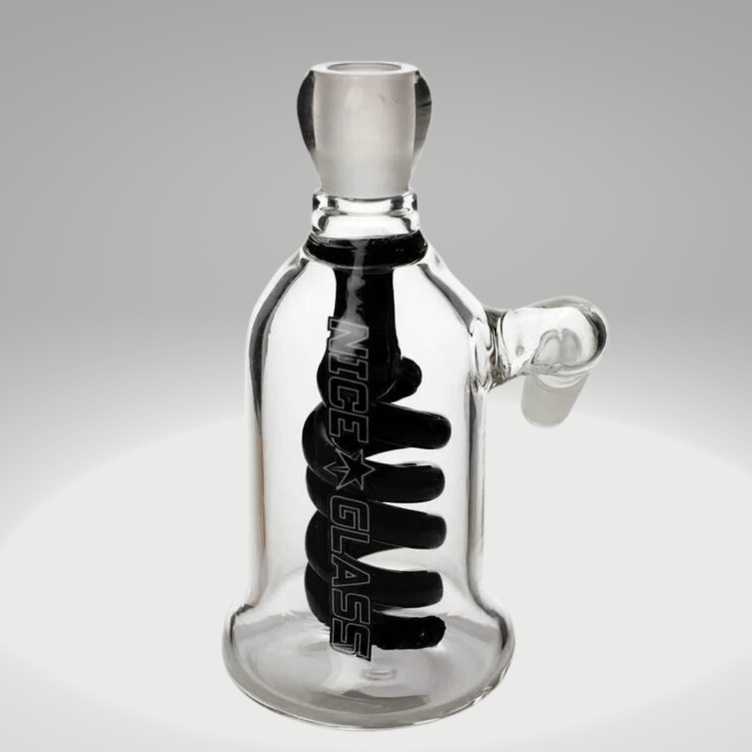 Nice Glass Double-Coil Diffuser Ash Catcher-18mm 18mm / Black Winkler Vape SuperStore and Bong Shop Manitoba Canada