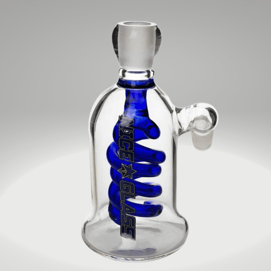 Nice Glass Double-Coil Diffuser Ash Catcher-18mm 18mm / Blue Winkler Vape SuperStore and Bong Shop Manitoba Canada