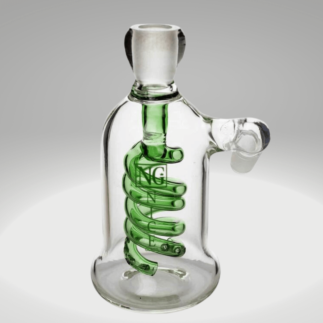 Nice Glass Double-Coil Diffuser Ash Catcher-18mm 18mm / Green Winkler Vape SuperStore and Bong Shop Manitoba Canada