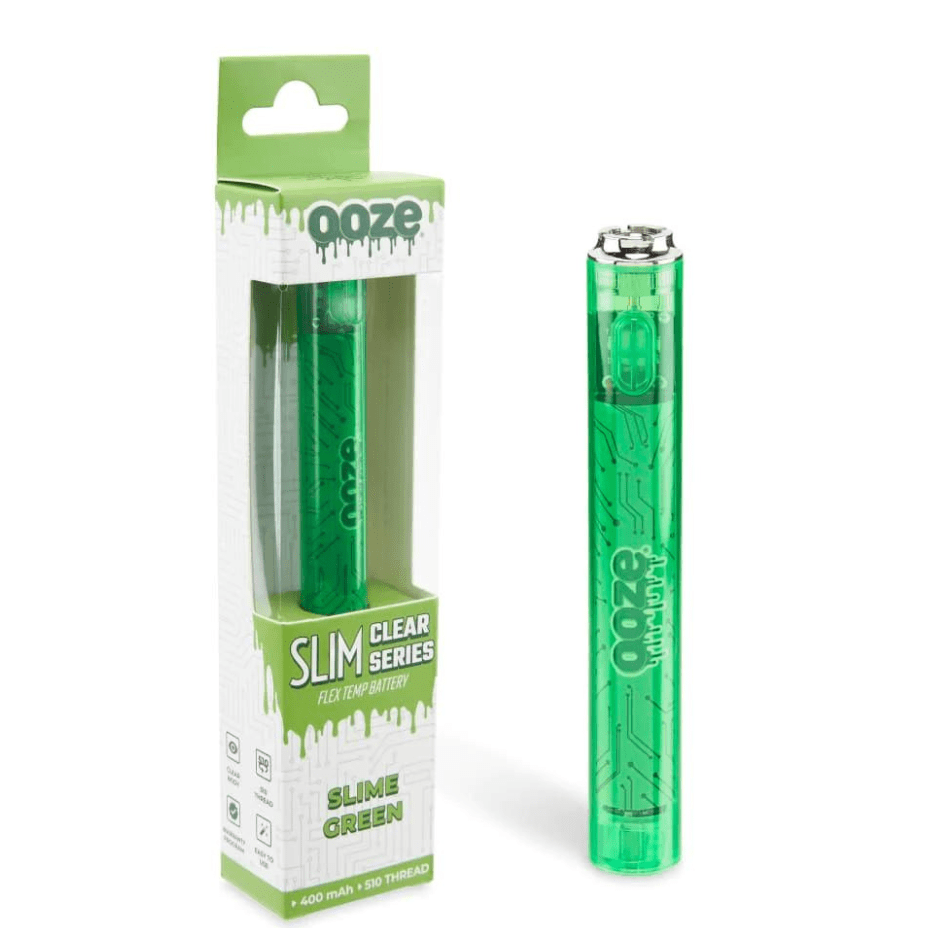 Ooze Slim Transparent Series 510 Battery 400mAh / Green Winkler Vape SuperStore and Bong Shop Manitoba Canada