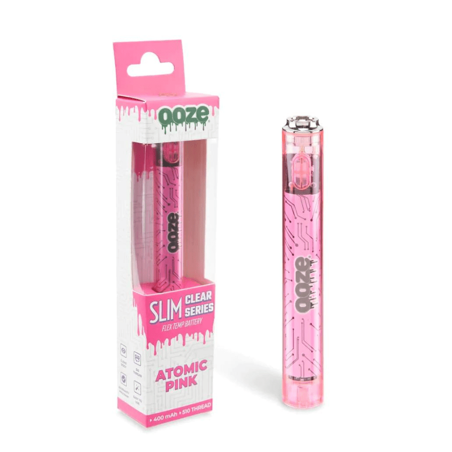 Ooze Slim Transparent Series 510 Battery 400mAh / Pink Winkler Vape SuperStore and Bong Shop Manitoba Canada