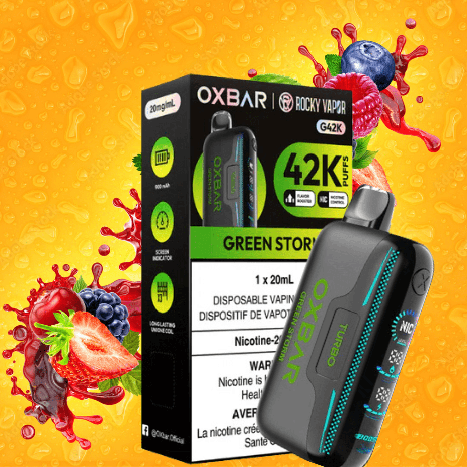 Oxbar G42k Disposable Vape-Green Storm Winkler Vape SuperStore and Bong Shop Manitoba Canada