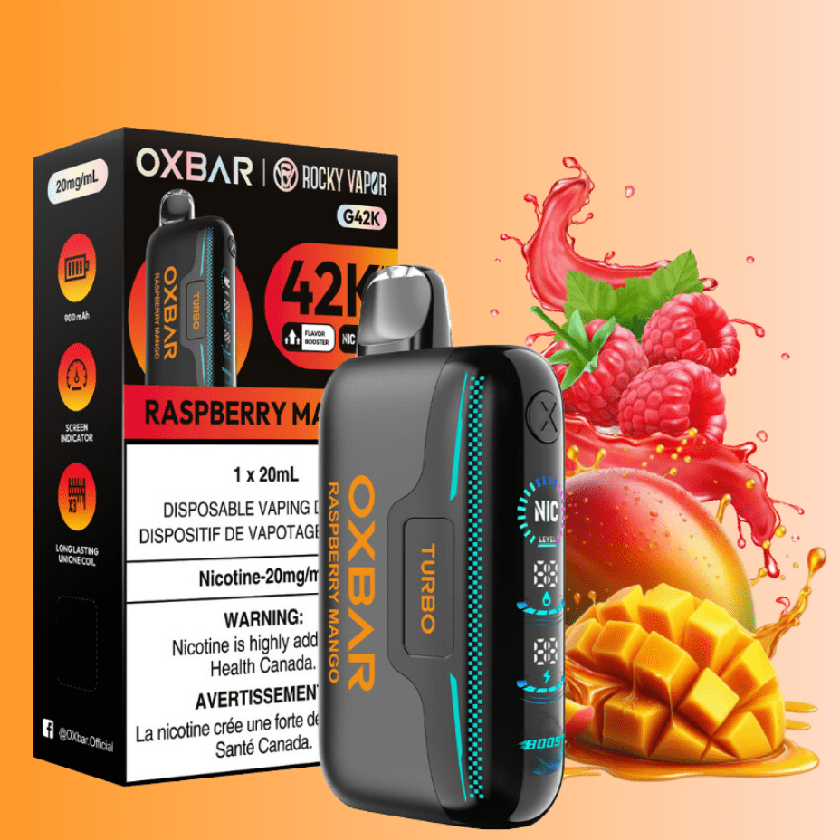 Oxbar G42k Disposable Vape-Razz Mango Winkler Vape SuperStore and Bong Shop Manitoba Canada