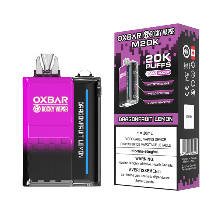 OXBAR M20K Disposable Vape - Dragonfruit Lemon 20mg / 20000 Puffs Winkler Vape SuperStore and Bong Shop Manitoba Canada