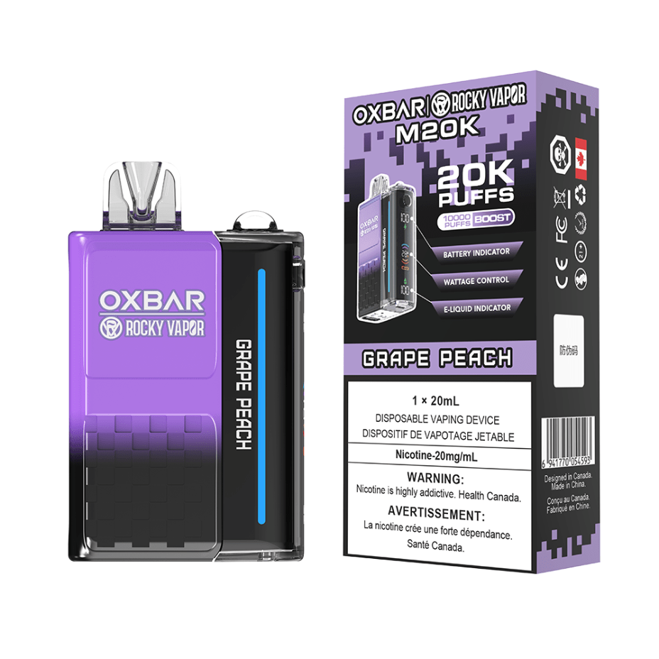 OXBAR M20K Disposable Vape - Grape Peach 20mg / 20000 Puffs Winkler Vape SuperStore and Bong Shop Manitoba Canada