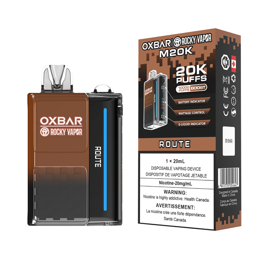 OXBAR M20K Disposable Vape - Route 20mg / 20000 Puffs Winkler Vape SuperStore and Bong Shop Manitoba Canada