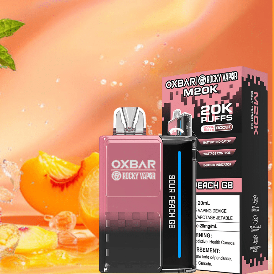 OXBAR M20K Disposable Vape - Sour Peach GB Winkler Vape SuperStore and Bong Shop Manitoba Canada