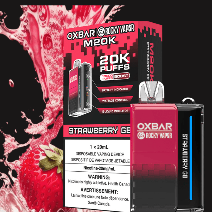 OXBAR M20K Disposable Vape - Strawberry GB 20mg / 20000 Puffs Winkler Vape SuperStore and Bong Shop Manitoba Canada