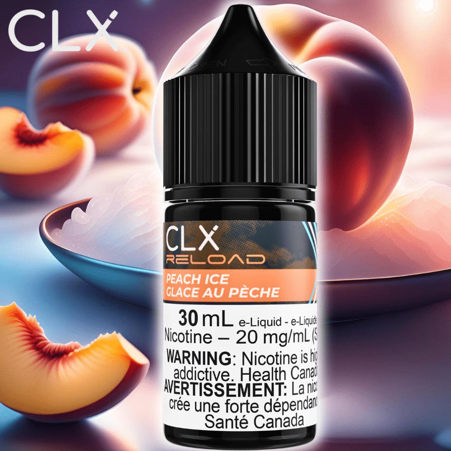 Peach Ice Salt by CLX Reload E-Liquid Winkler Vape SuperStore and Bong Shop Manitoba Canada