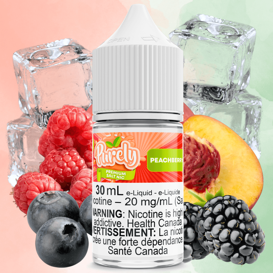 Peachberry Ice Salt Nic by Purely E-Liquid Winkler Vape SuperStore and Bong Shop Manitoba Canada