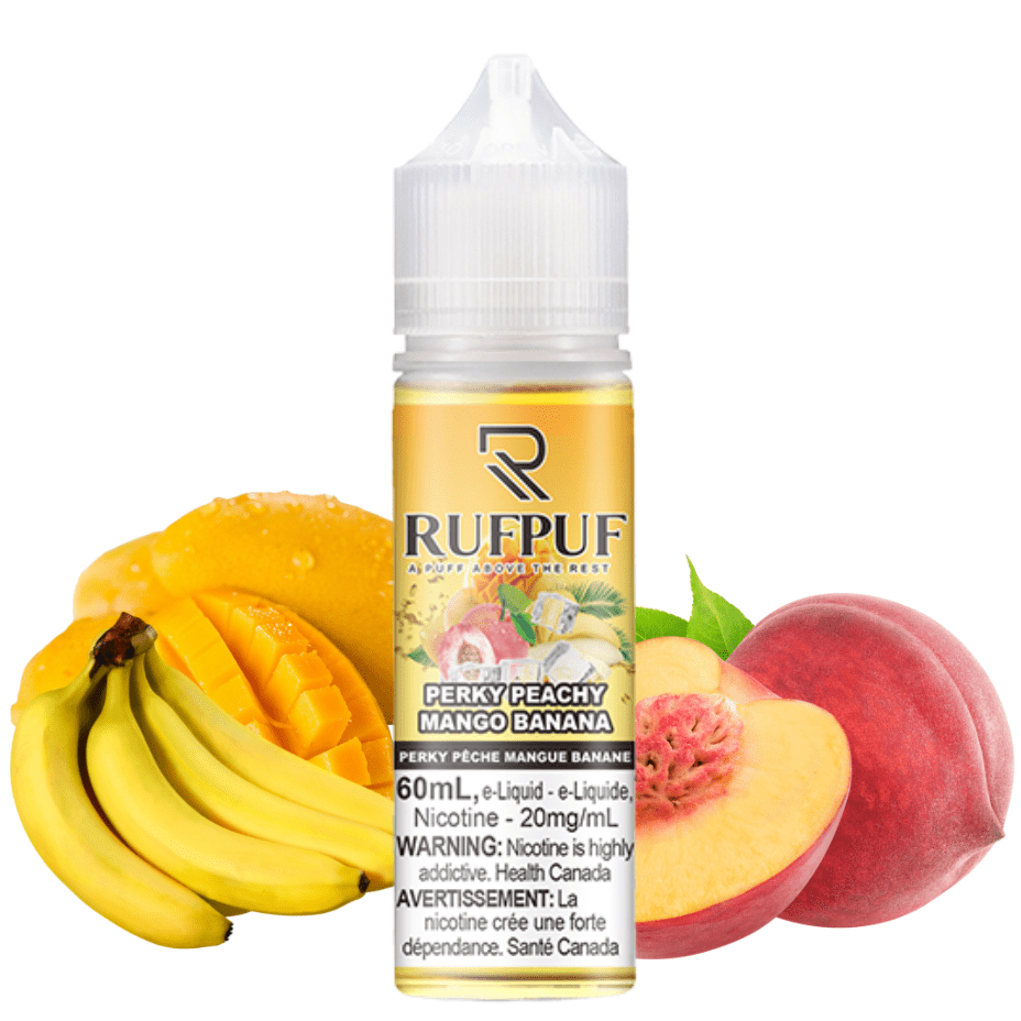 Perky Peachy Mango Banana by RufPuf E-Liquid 10mg / 60mL Winkler Vape SuperStore and Bong Shop Manitoba Canada