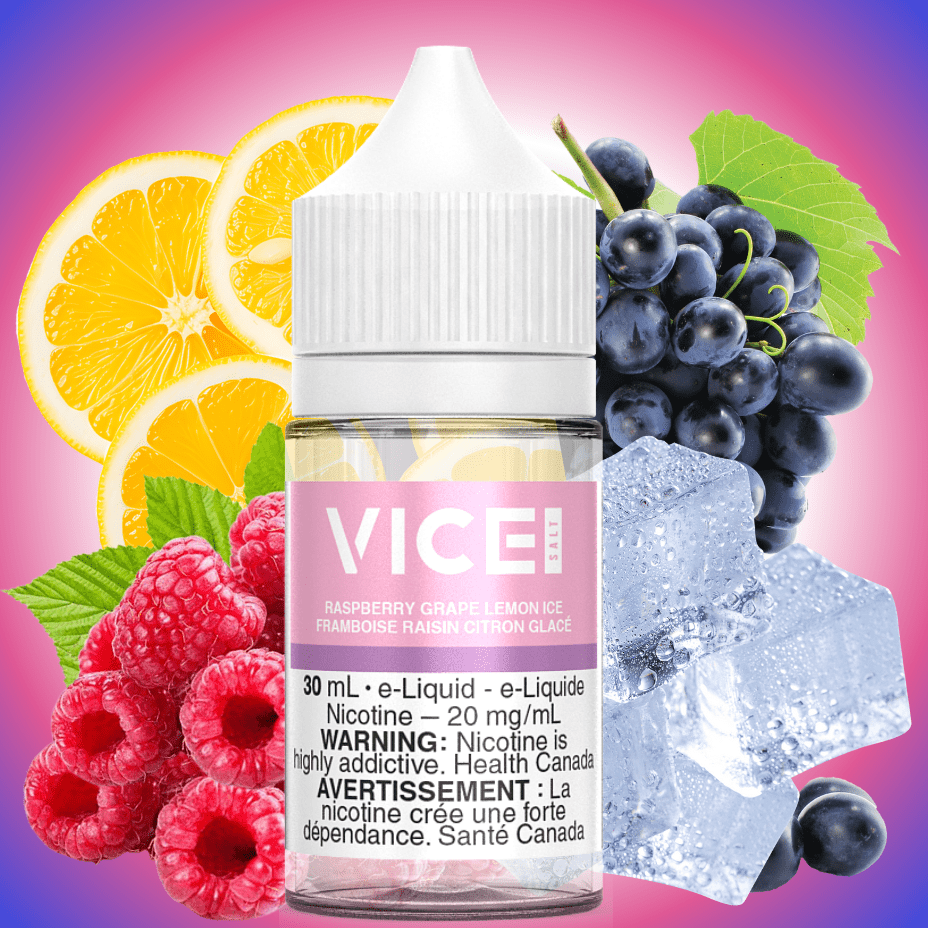 Raspberry Grape Lemon Ice Salt by Vice E-liquid 30ml / 12mg Winkler Vape SuperStore and Bong Shop Manitoba Canada