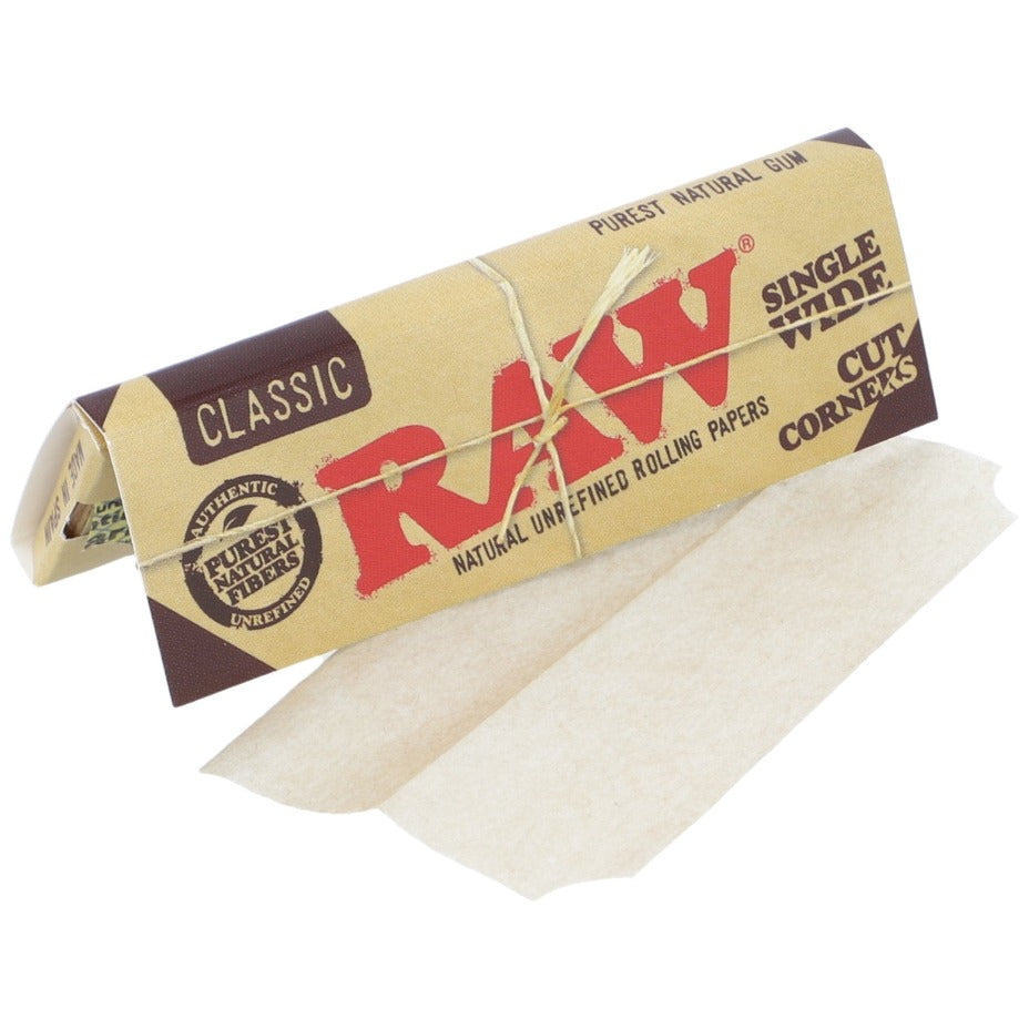 Raw Classic Cut Corners Single Wide Rolling Papers Winkler Vape SuperStore and Bong Shop Manitoba Canada