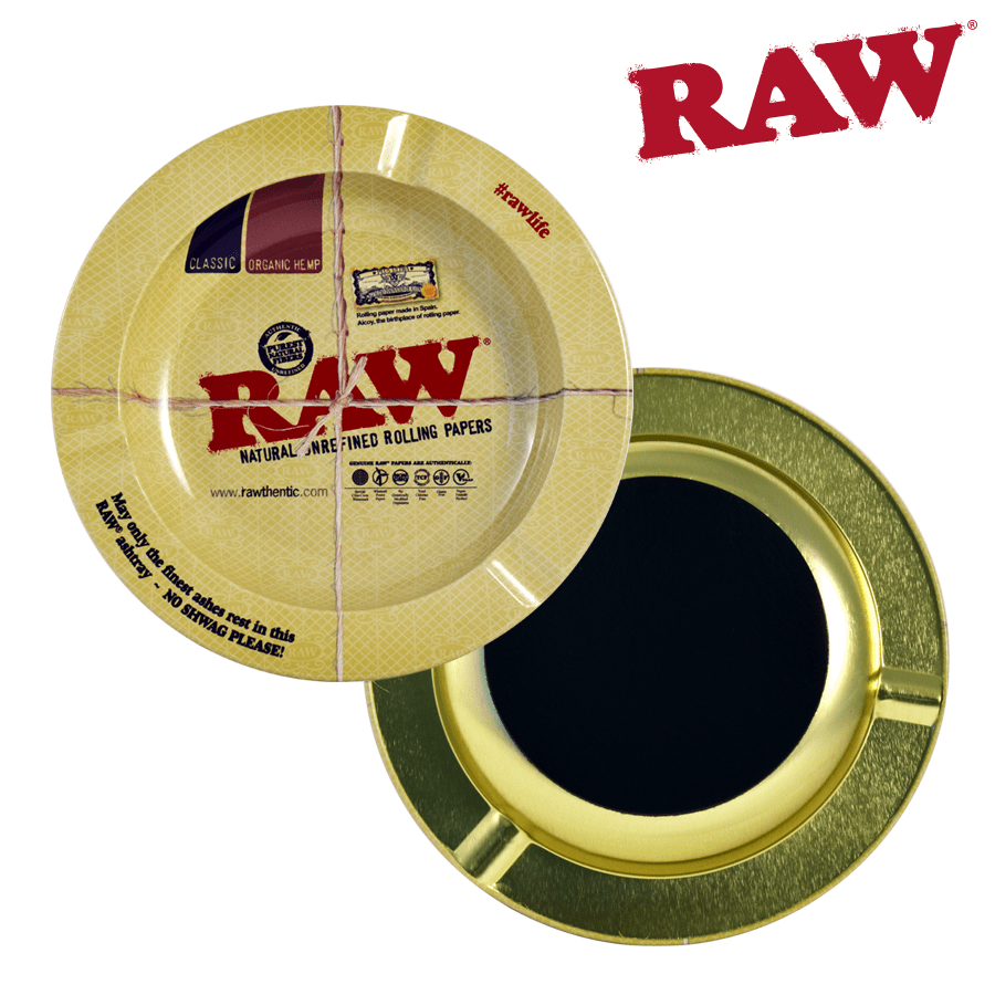 RAW Round Metal Magnetic Ashtray 5.5" Winkler Vape SuperStore and Bong Shop Manitoba Canada